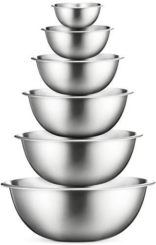 Stainless Steel Mixing Bowls (Set of 6) 6 Sizes,