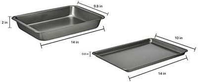 Amazon Basics 6-Piece Nonstick Oven Bakeware Baking Set 40.5x28.5x15cm, Gray