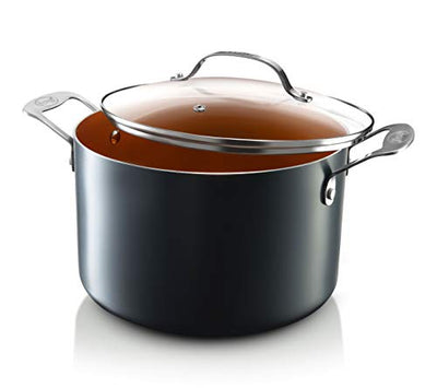 Gotham Steel Stock Pot with Ultra Nonstick Ceramic and 7 Quart, Copper Black