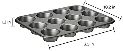 Amazon Basics 6-Piece Nonstick Oven Bakeware Baking Set 40.5x28.5x15cm, Gray