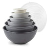 Cook with Color Plastic Mixing Bowls Lids - 12 12 Pc Bowls, Gray Ombre