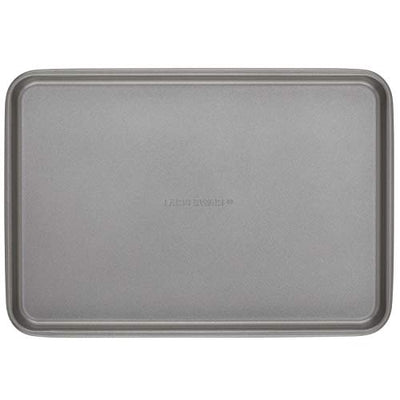 Farberware Bakeware Nonstick Steel Roaster with Flat 11 Inch x 15 Inch, Gray