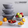 Cook with Color Plastic Mixing Bowls Lids - 12 12 Pc Bowls, Gray Ombre