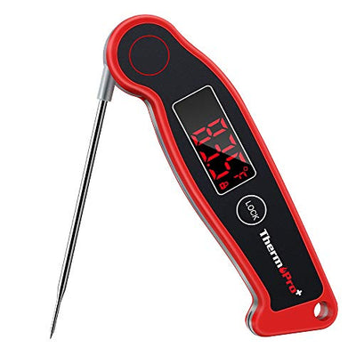 ThermoPro TP19 Waterproof Digital Meat Thermometer for Grilling Black & Red