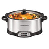 Hamilton Beach Programmable Slow Cooker, Stovetop Sear & 6 quart, Silver