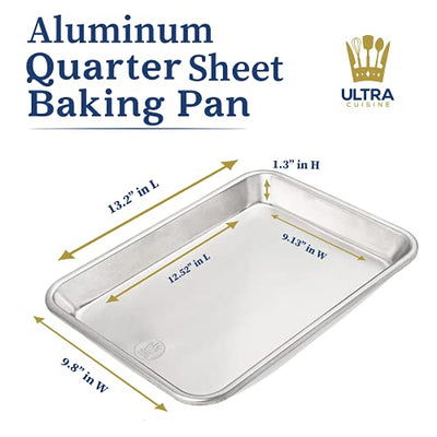 Professional Quarter Sheet Pans - 9.8" x 13.2" - Set of 2, Aluminum