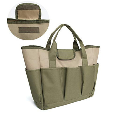 Garden Tool Bag, Heavy Duty Canvas Storage Home Organizer Army Green