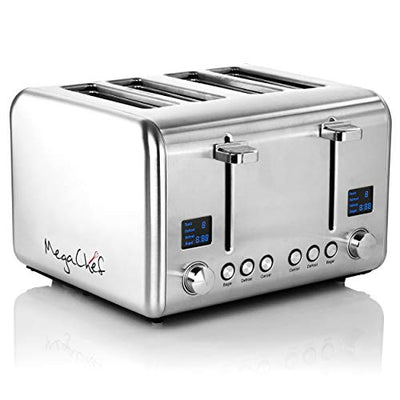 Megachef 4 Slice Toaster in Stainless Steel Silver 4 Slice,