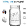 Ball Wide Mouth Mason Jars 32 oz [6 Pack] With mason jar lids and clear