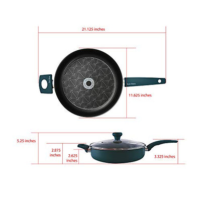 Taste of Home 4-Quart Non-Stick Aluminum Sauté Pan with Lid and Helper Handle