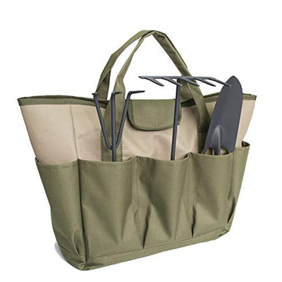 Garden Tool Bag, Heavy Duty Canvas Storage Home Organizer Army Green