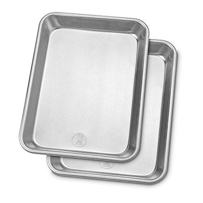 Professional Quarter Sheet Pans - 9.8" x 13.2" - Set of 2, Aluminum