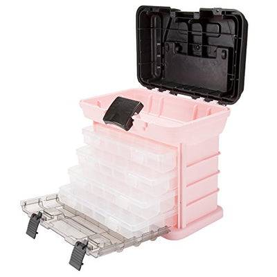 Stalwart (Pink) Storage and Toolbox – Durable Tool Box Organizer with 4 Pink