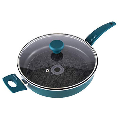 Taste of Home 4-Quart Non-Stick Aluminum Sauté Pan with Lid and Helper Handle