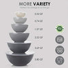 Cook with Color Plastic Mixing Bowls Lids - 12 12 Pc Bowls, Gray Ombre