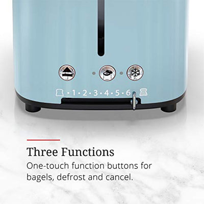 Russell Hobbs TR9150BLR Retro Style 2-Slice Toaster, Heavenly 2-Slice, Blue