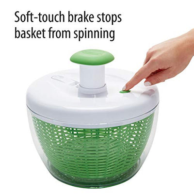 Farberware Easy to use pro Pump Spinner with Bowl, Large 6.6 quart, Green