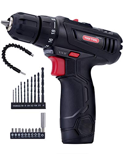 TOOI TOOL 12V Max Cordless Drill, Compact Power Drill/Driver Tool Kit with...