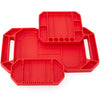 Aocoom 3pcs Large Non-Slip Flexible Tool Tray, Mat, Organizer, Red