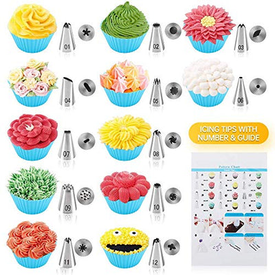 Docgrit Cake Decorating kit- 85PCs Decoration Tools with a Non Slip Blue