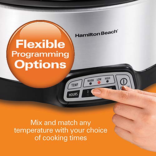 Hamilton Beach 7-Quart Programmable Slow Cooker With Flexible 7-Quart, Silver