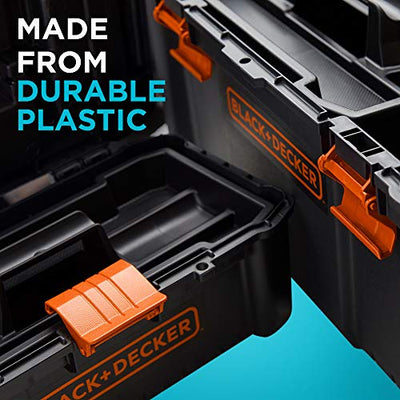 beyond by BLACK+DECKER Tool Box Bundle, 19-Inch & 12-Inch (BDST60129AEV) Clear