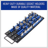 HORUSDY 80-Piece Heavy Duty Socket Organizer, 1/4-Inch, 1/4" 3/8" 1/2", Blue