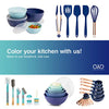 Cook with Color Plastic Mixing Bowls Lids - 12 12 Pc Bowls, Blue Ombre