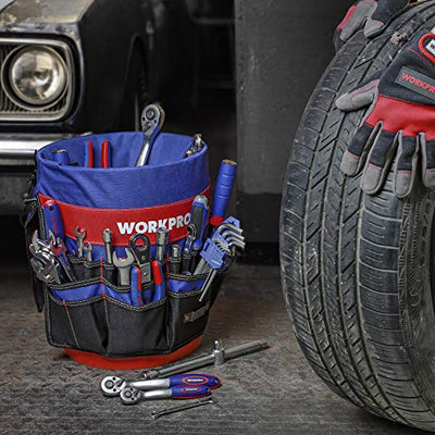 WORKPRO Bucket Tool Organizer with 51 Pockets Fits to 3.5-5 Gallon Bucket...