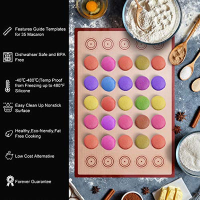 Silicone Baking Mat Macaron Kit(16pcs set) half sheet, 2 size