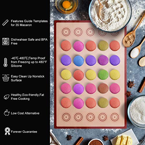 Silicone Baking Mat Macaron Kit(16pcs set) half sheet, 2 size