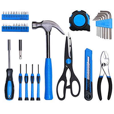 EFFICERE 40-Piece All Purpose Household Tool Kit – Includes Essential C