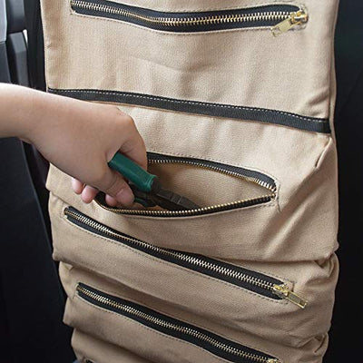 Roll Tool Multi-Purpose Up Bag Wrench Pouch Hanging Khaki