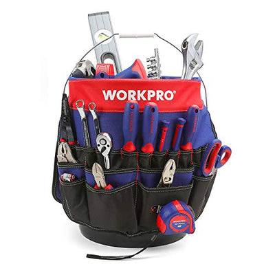 WORKPRO Bucket Tool Organizer with 51 Pockets Fits to 3.5-5 Gallon Bucket...