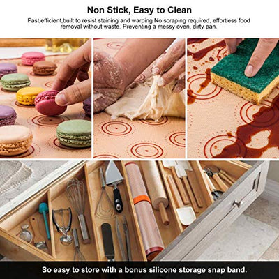 Silicone Baking Mat Macaron Kit(16pcs set) half sheet, 2 size