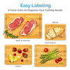 Smirly Bamboo Cutting Board Set: Wood Boards 4 Pack