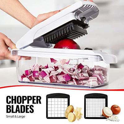 Fullstar Vegetable Chopper Onion Dicer - Peeler Food 7, Black