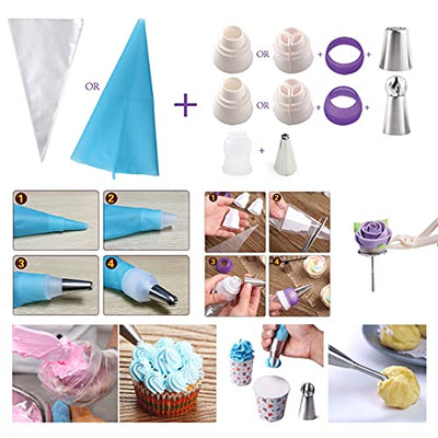 GEMLON Russian Piping Tips Cake Decorating Supplies 88PCS Tips,