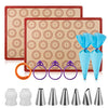 Silicone Baking Mat Macaron Kit(16pcs set) half sheet, 2 size