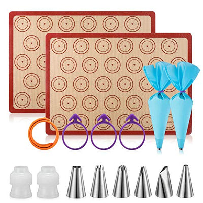 Silicone Baking Mat Macaron Kit(16pcs set) half sheet, 2 size