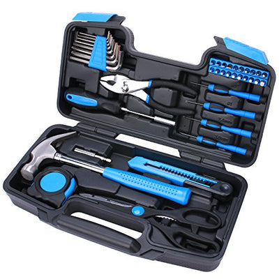 EFFICERE 40-Piece All Purpose Household Tool Kit – Includes Essential C