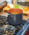 Gotham Steel Stock Pot with Ultra Nonstick Ceramic and 7 Quart, Copper Black