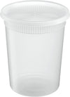 [24 Sets - 32 oz.] Plastic Deli Food Storage Freezer Containers With...