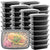 50-Pack Meal Prep Plastic Microwavable Food Containers For LARGE, Black