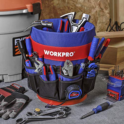 WORKPRO Bucket Tool Organizer with 51 Pockets Fits to 3.5-5 Gallon Bucket...