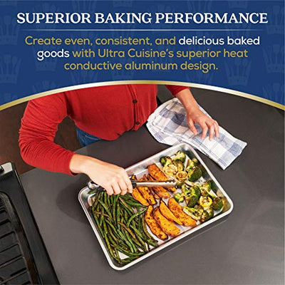 Professional Quarter Sheet Pans - 9.8" x 13.2" - Set of 2, Aluminum