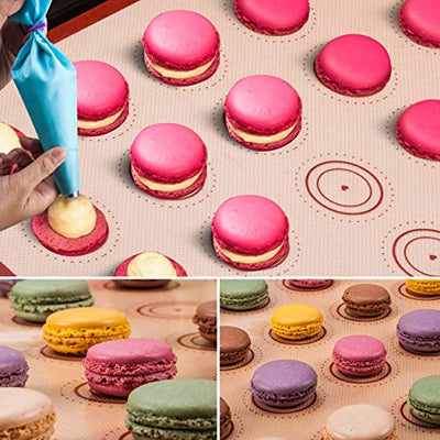 Silicone Baking Mat Macaron Kit(16pcs set) half sheet, 2 size