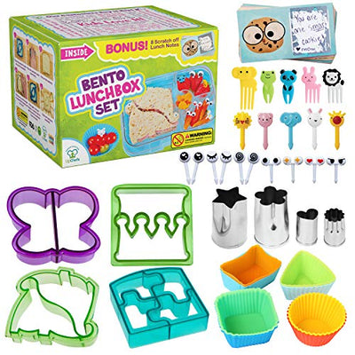 Complete Bento Lunch Box Supplies and Accessories For Kids - Sandwich Cutter...