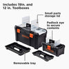 beyond by BLACK+DECKER Tool Box Bundle, 19-Inch & 12-Inch (BDST60129AEV) Clear