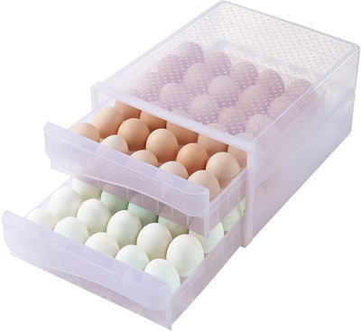 Hershuing 60 Grid Large Capacity Egg Holder for 2-Layer 60 Drawer